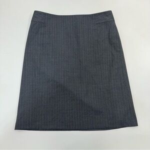 Banana Republic Stretch Wool Charcoal Pinstripe Skirt Womens Size 12